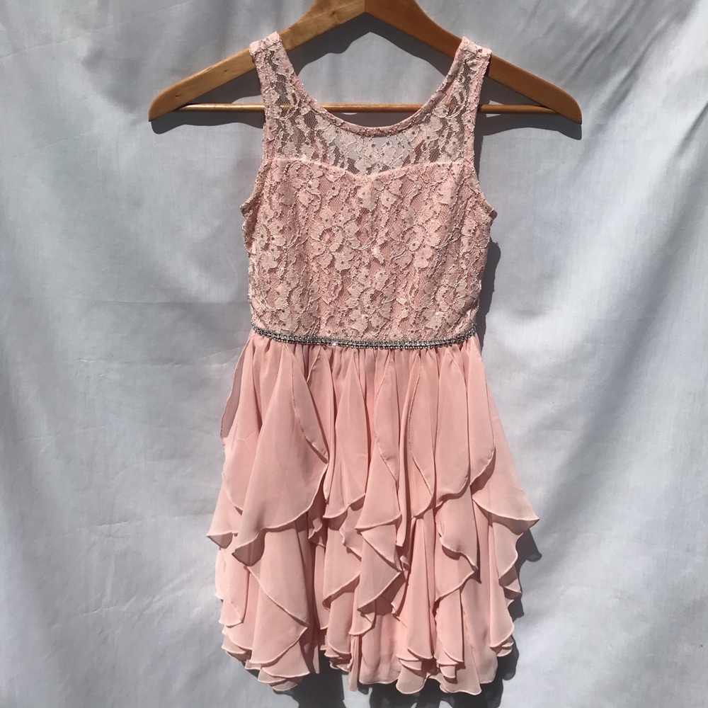 Pale Pink Sweet Heart Rose Sleeveless Dress